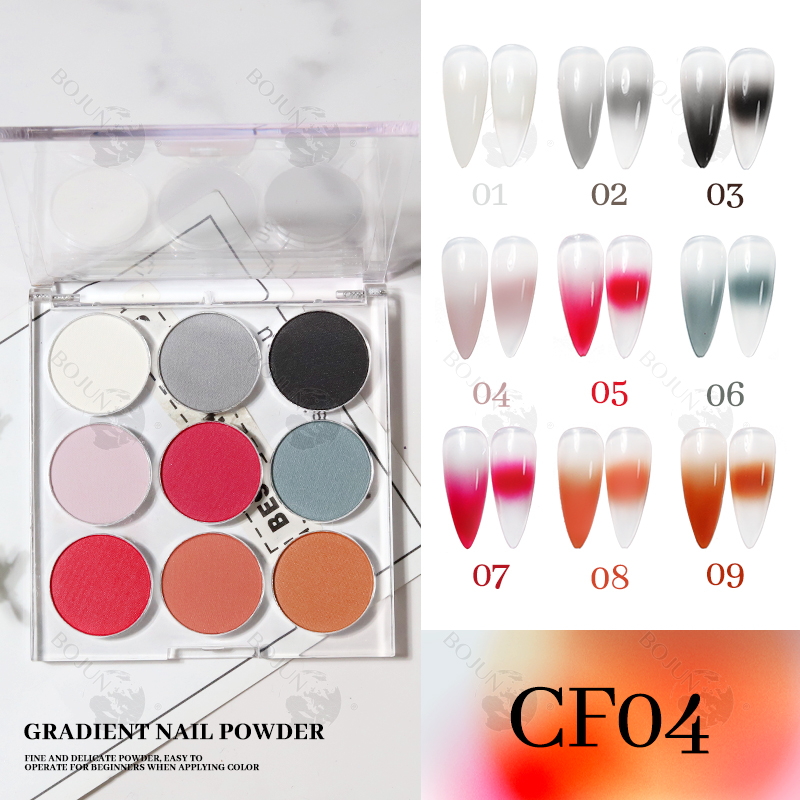 BOJUN CF04 | 9 in 1 Solid Nail Gradient Pigment Powder Set