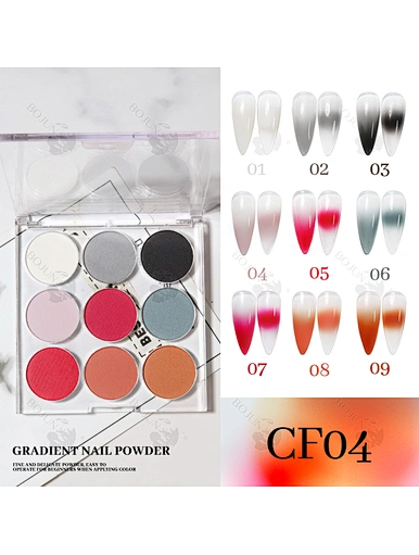 9 in 1 Solid Nail Gradient Pigment Powder Set
